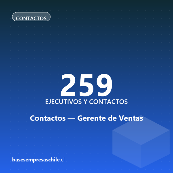 Contactos Gerente de Ventas — 259 ejecutivos