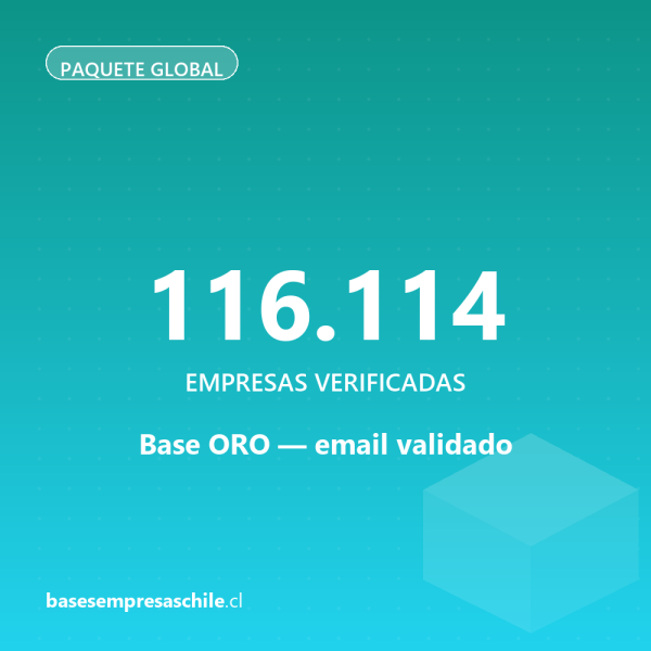 Base de Oro — 116.114 empresas con email verificado