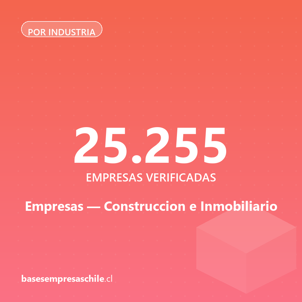 Empresas de Construccion e Inmobiliario — 25.255 contactos verificados