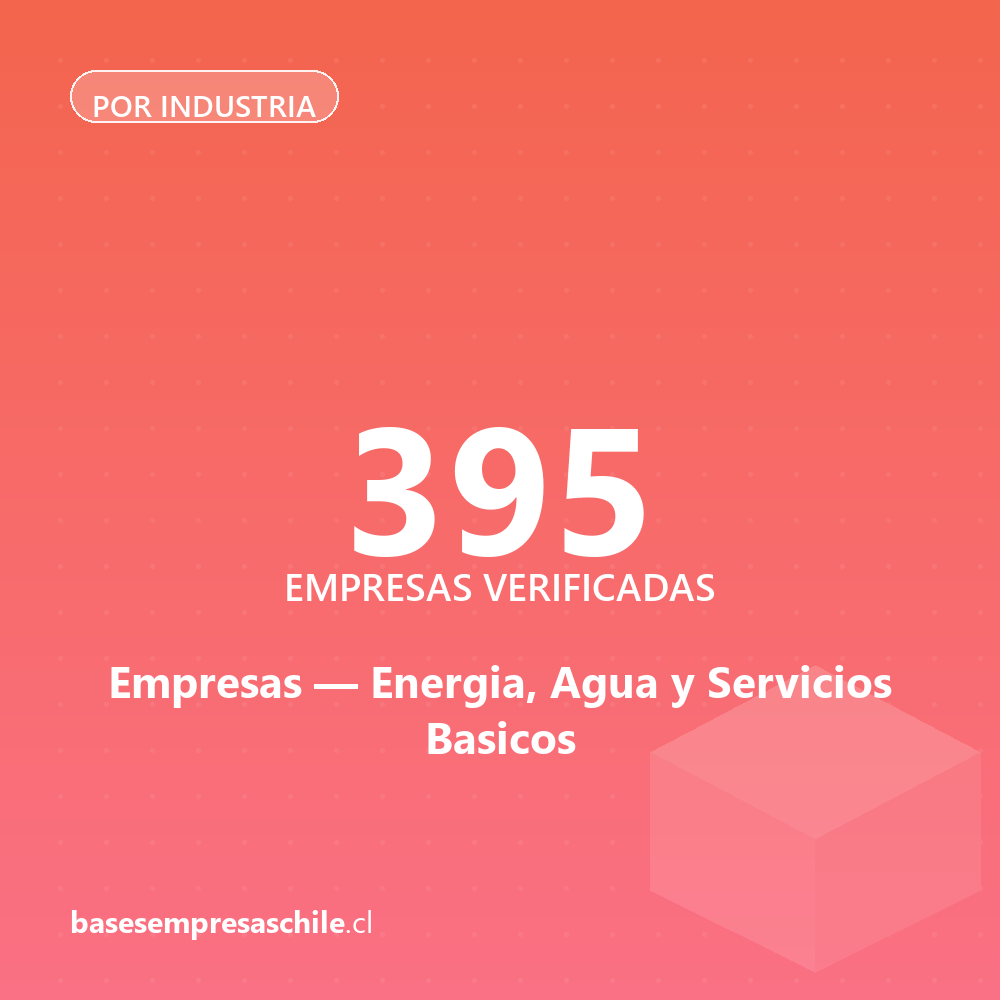 Empresas de Energia, Agua y Servicios Basicos — 395 contactos verificados