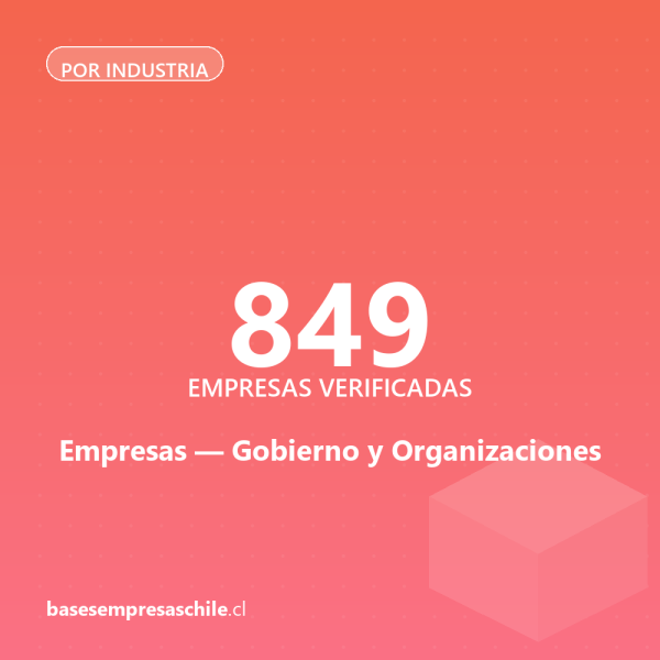 Empresas de Gobierno y Organizaciones — 849 contactos verificados