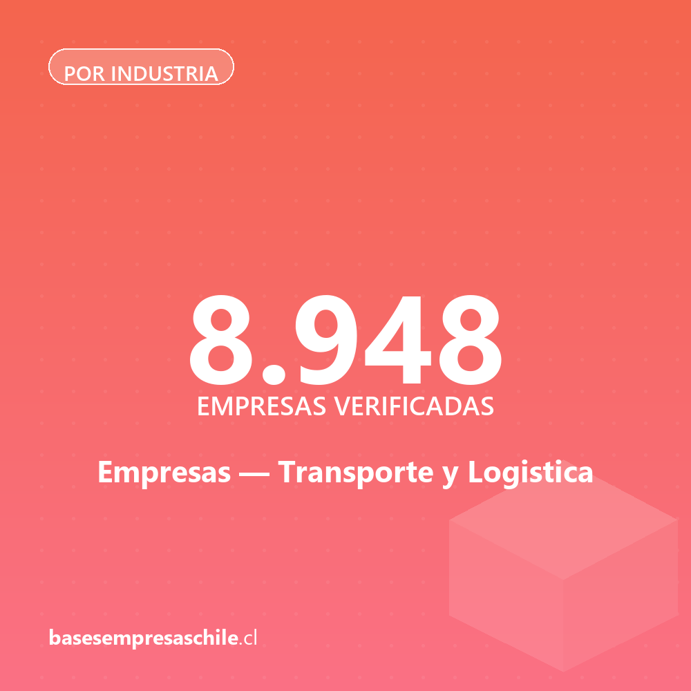 Empresas de Transporte y Logistica — 8.948 contactos verificados