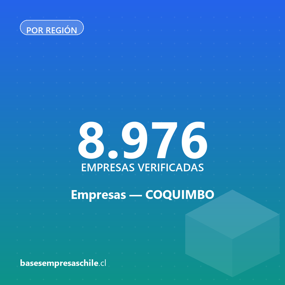 Empresas Región Coquimbo — 8.976 contactos verificados