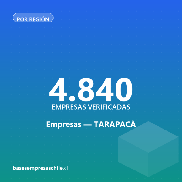 Empresas Región Tarapacá — 4.840 contactos verificados