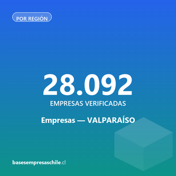 Empresas Región Valparaíso — 28.092 contactos verificados