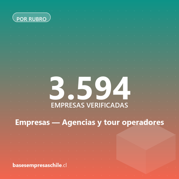 Empresas de Agencias y tour operadores — 3.594 contactos verificados