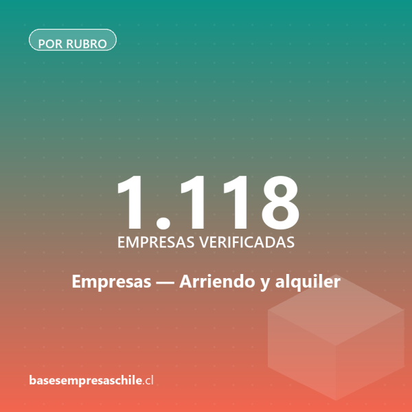Empresas de Arriendo y alquiler — 1.118 contactos verificados