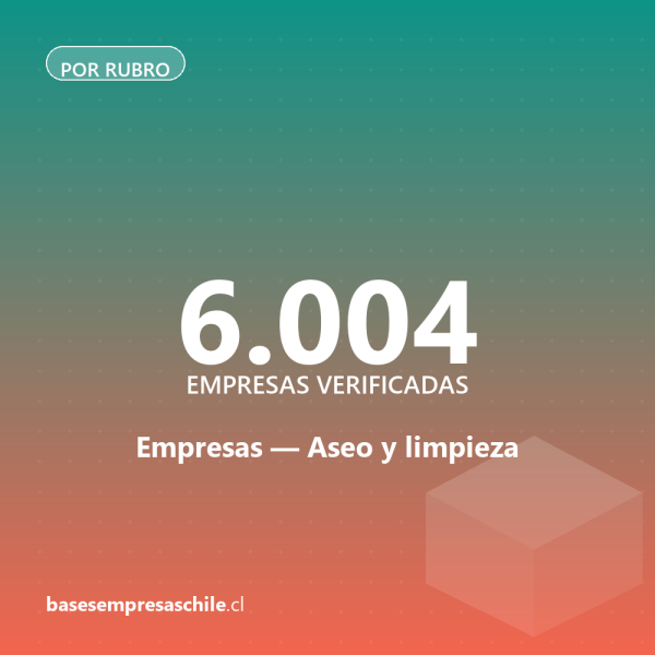 Empresas de Aseo y limpieza — 6.004 contactos verificados