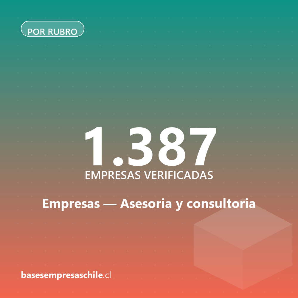 Empresas de Asesoria y consultoria — 1.387 contactos verificados