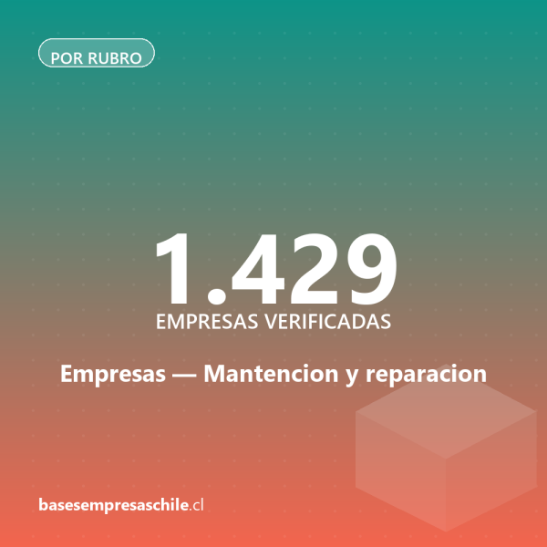 Empresas de Mantencion y reparacion — 1.429 contactos verificados