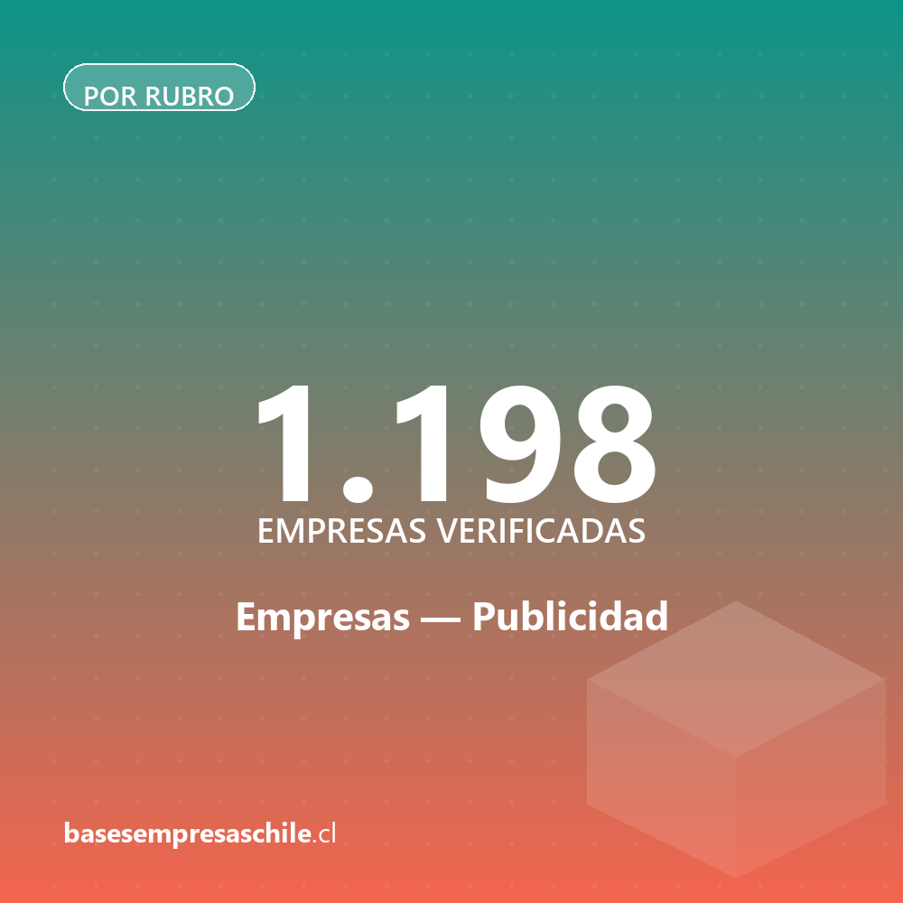 Empresas de Publicidad — 1.198 contactos verificados